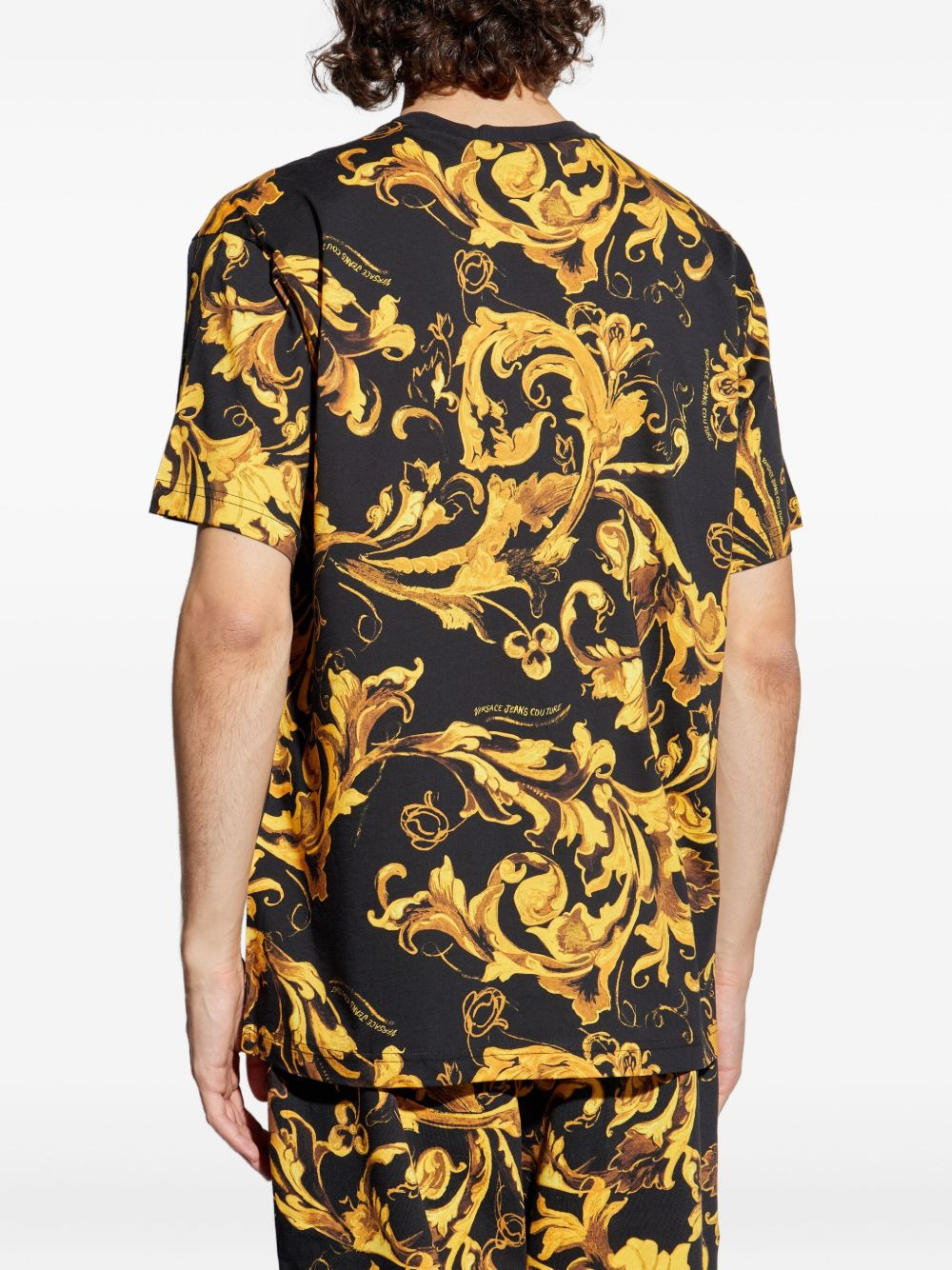 baroque-print logo-plaque t-shirt - 4
