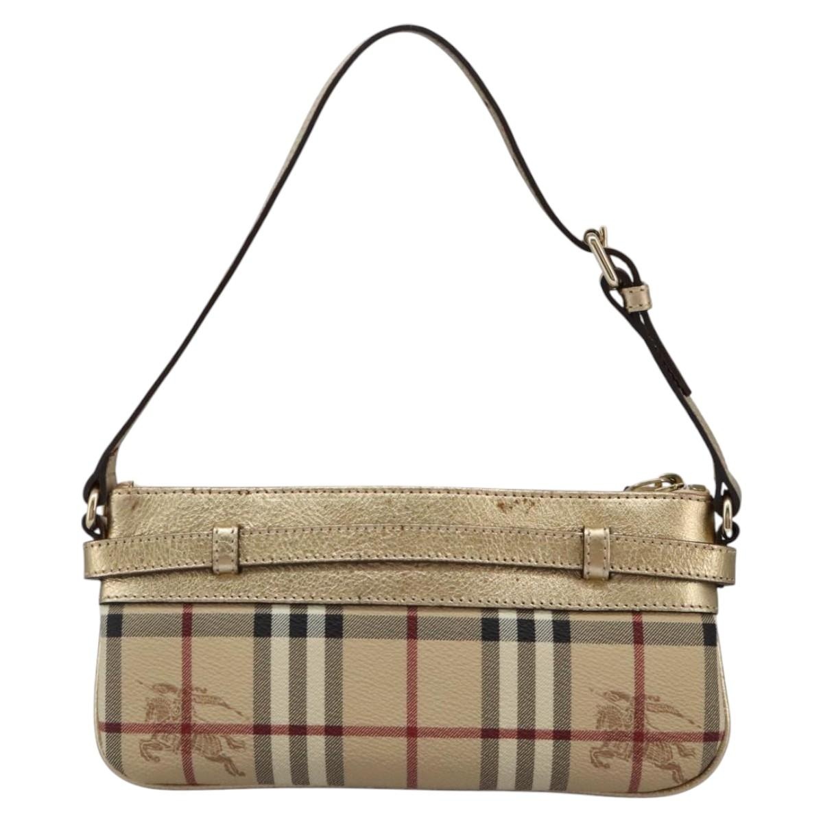 Burberry Nova Check Shoulder Bag Pvc Beige Gold - 2