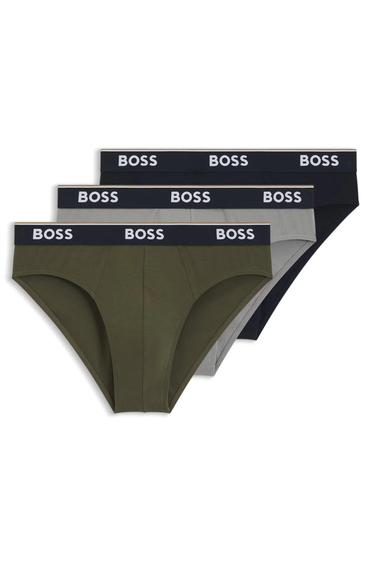 THREE-PACK OF LOGO-WAISTBAND BRIEFS IN STRETCH COTTON - 1