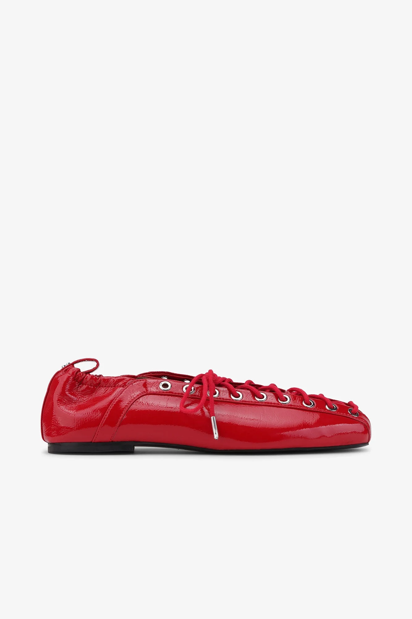 RED LACE-UP BALLERINAS - 1