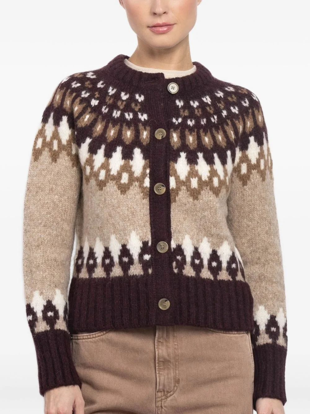 Christina Fair Isle patterned button cardigan - 1
