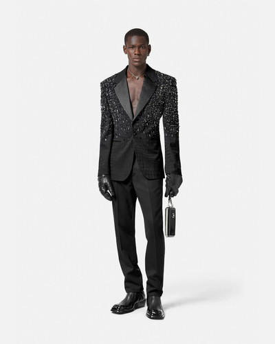 VERSACE Crystal Croc-Effect Jacquard Blazer outlook