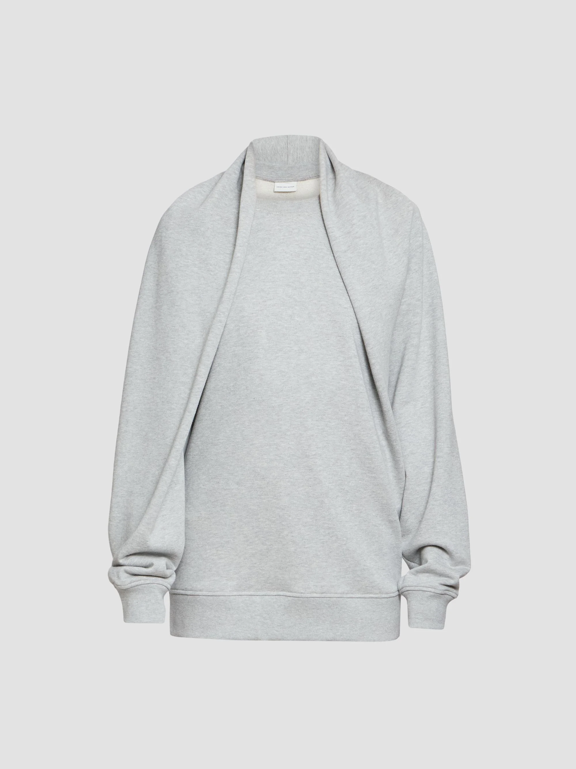 Women's Hadrine Layered Cotton Sweater - Grey Melange - 1