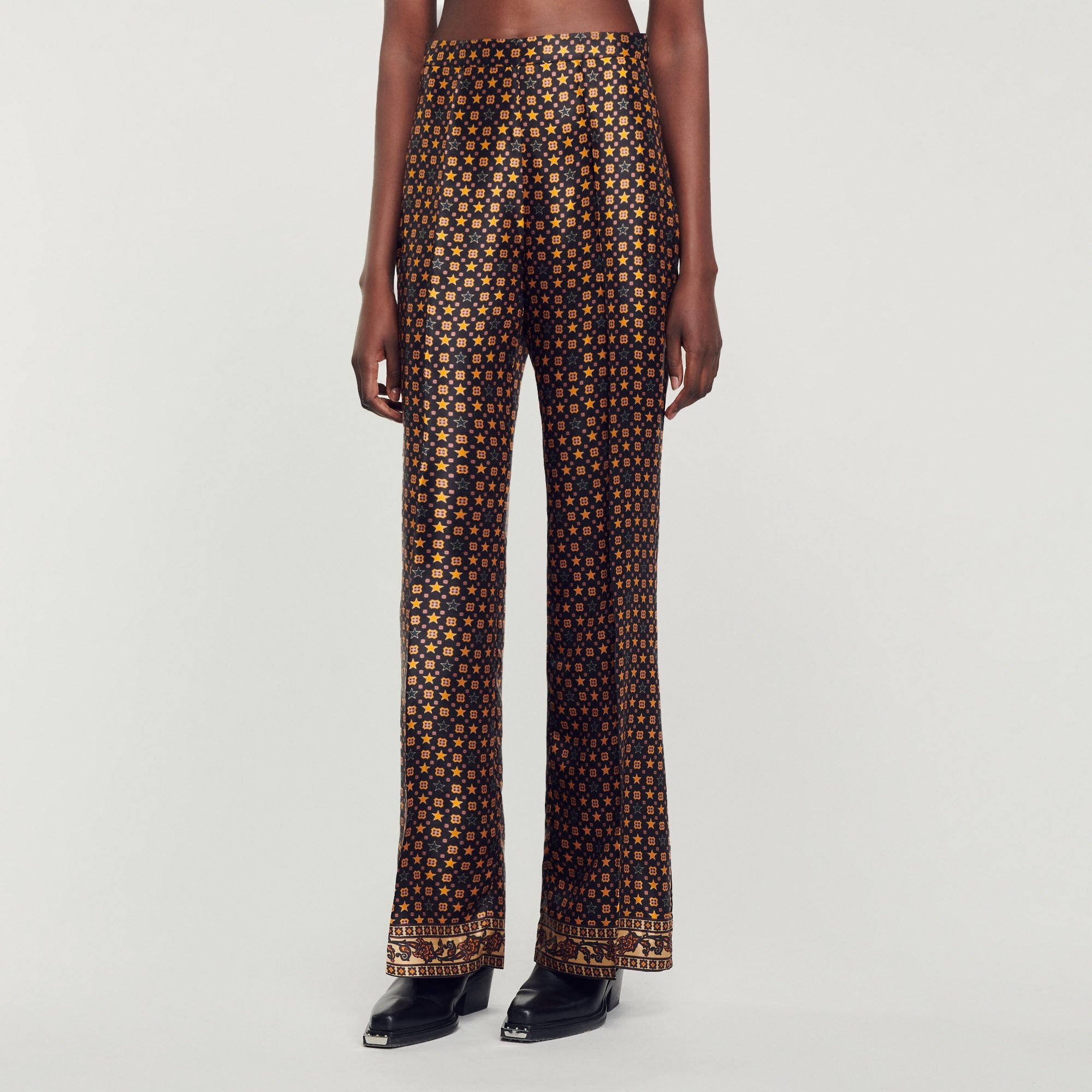 PRINTED SATIN PANTS - 5