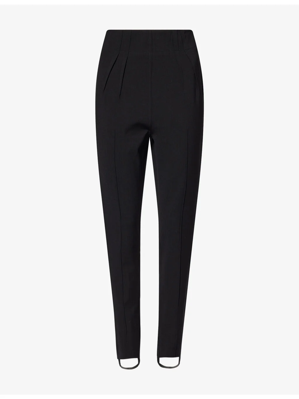 Pleated Stirrup-Cuff Wool-Blend Leggings - 1