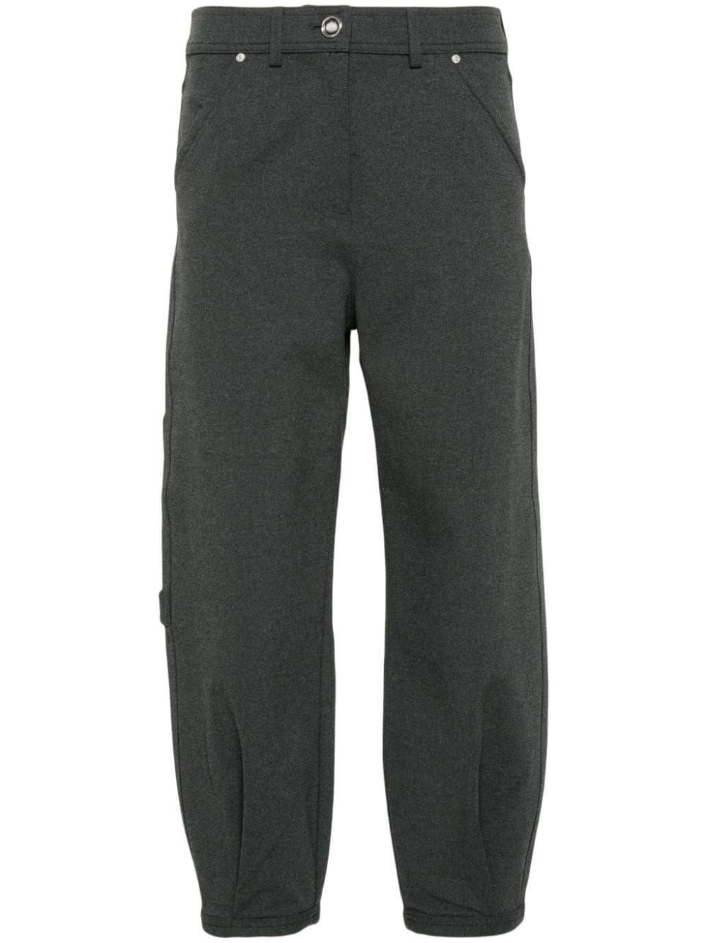 tapered cropped jersey trousers - 1