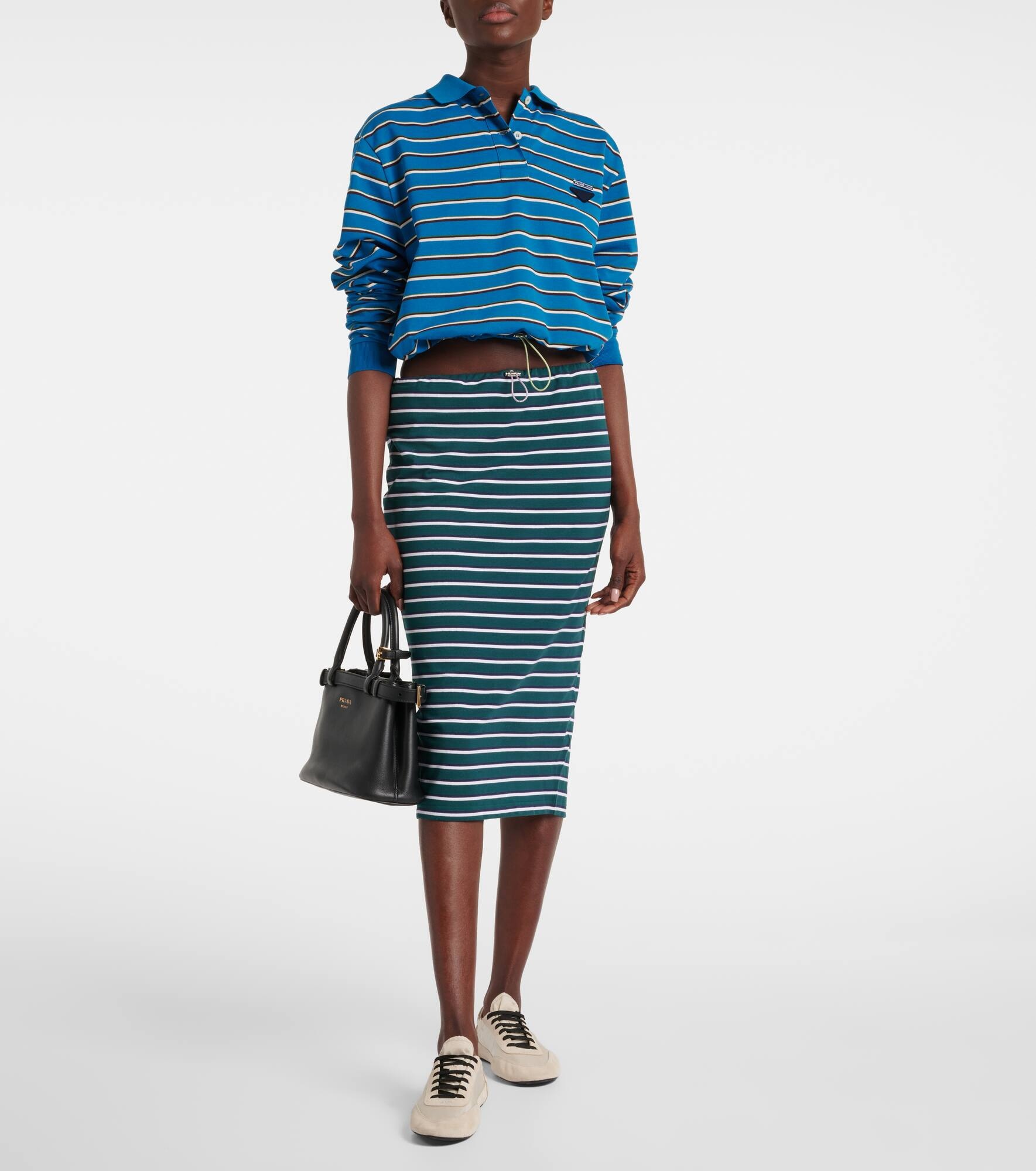 Logo striped cotton polo shirt - 6