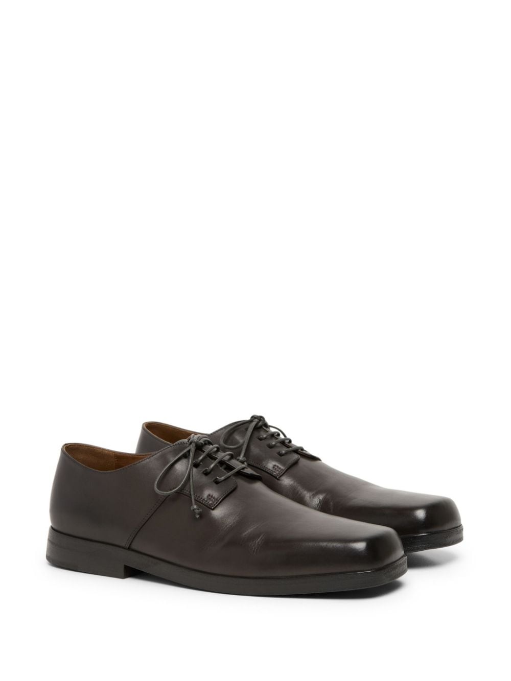 square-toe leather derby shoes - 2