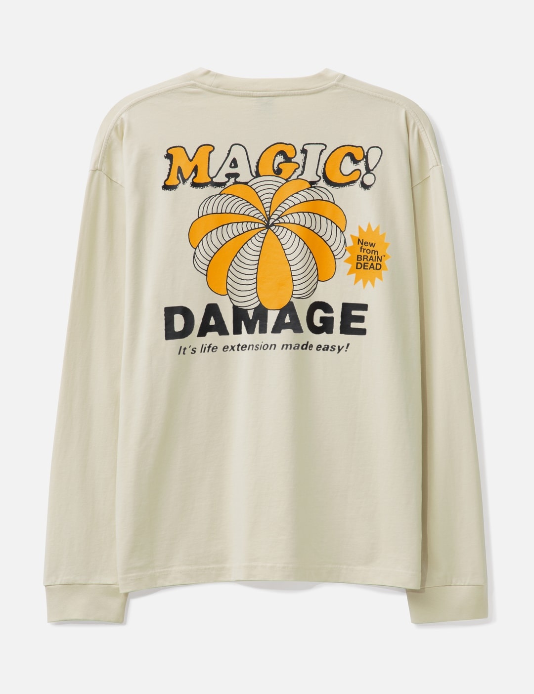 BRAIN DEAD Magic Damage Longsleeve T-Shirt Ivory | slamjam