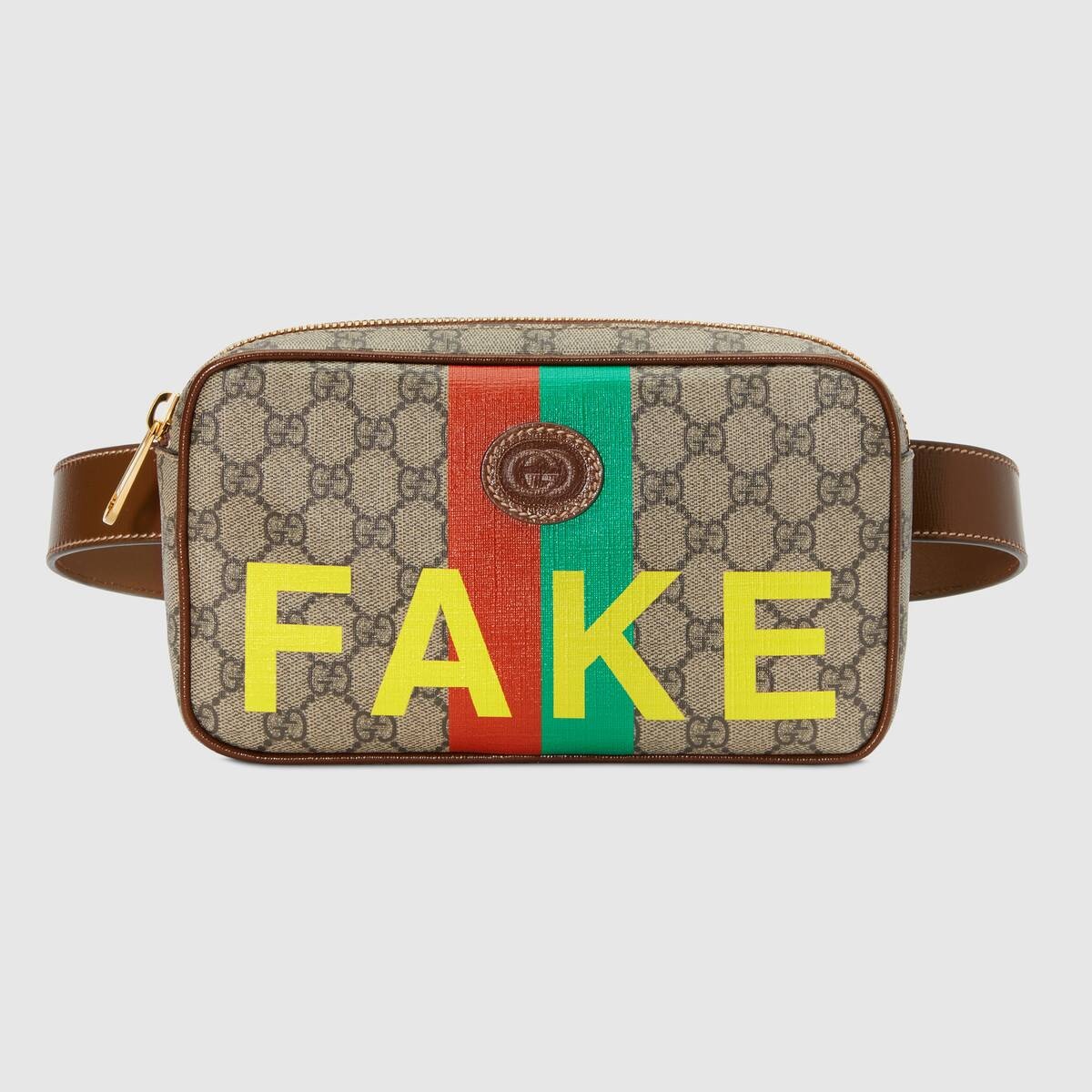 'Fake/Not' print belt bag - 1