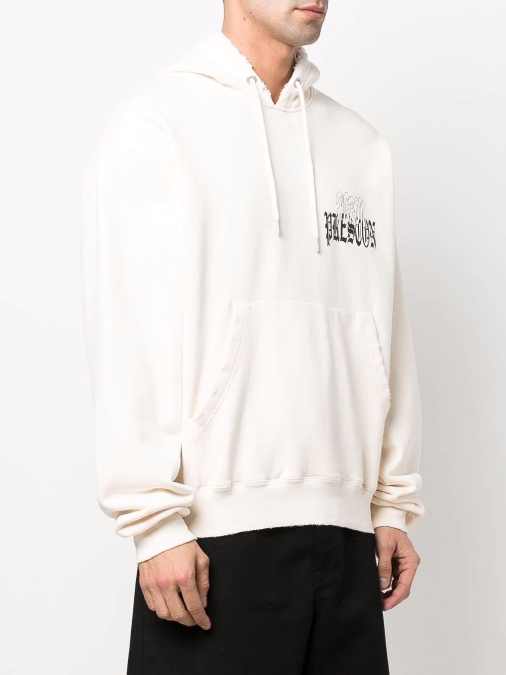 logo-print cotton hoodie - 4