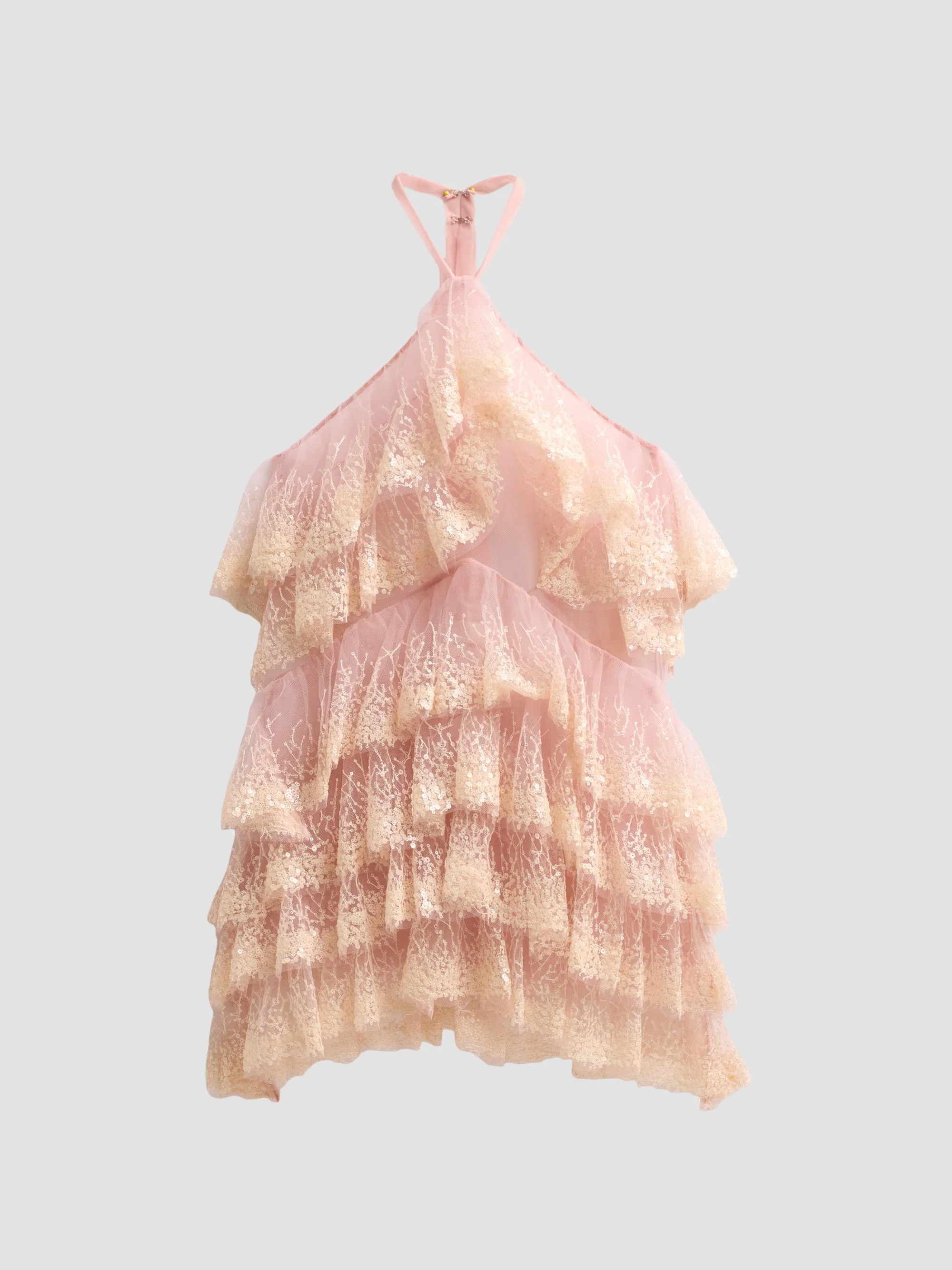 Women's Angelica Ruffled Tiered Cocktail Mini Dress - Tan - 1