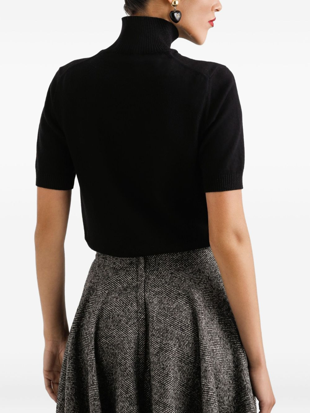 short-sleeve turtleneck sweater - 3