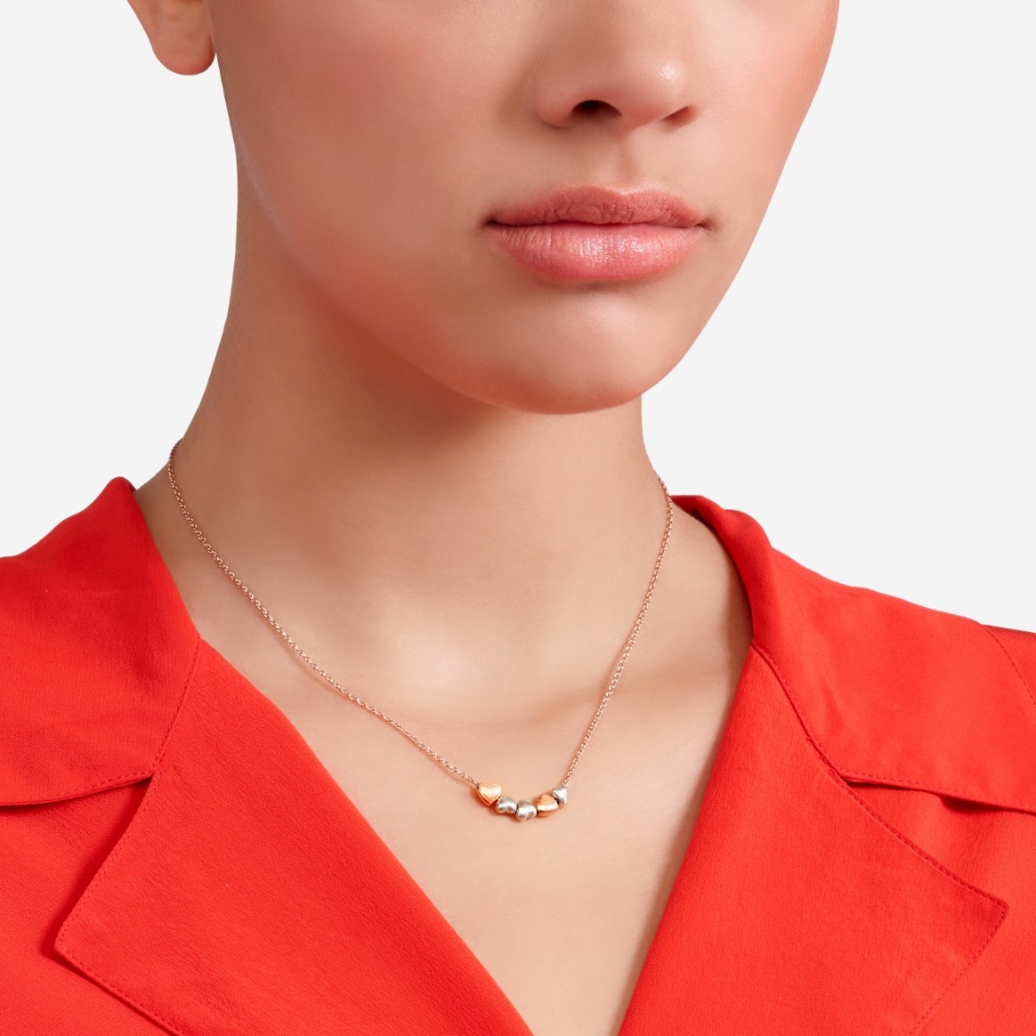 Rose Gold & Silver Heart Necklace - 3
