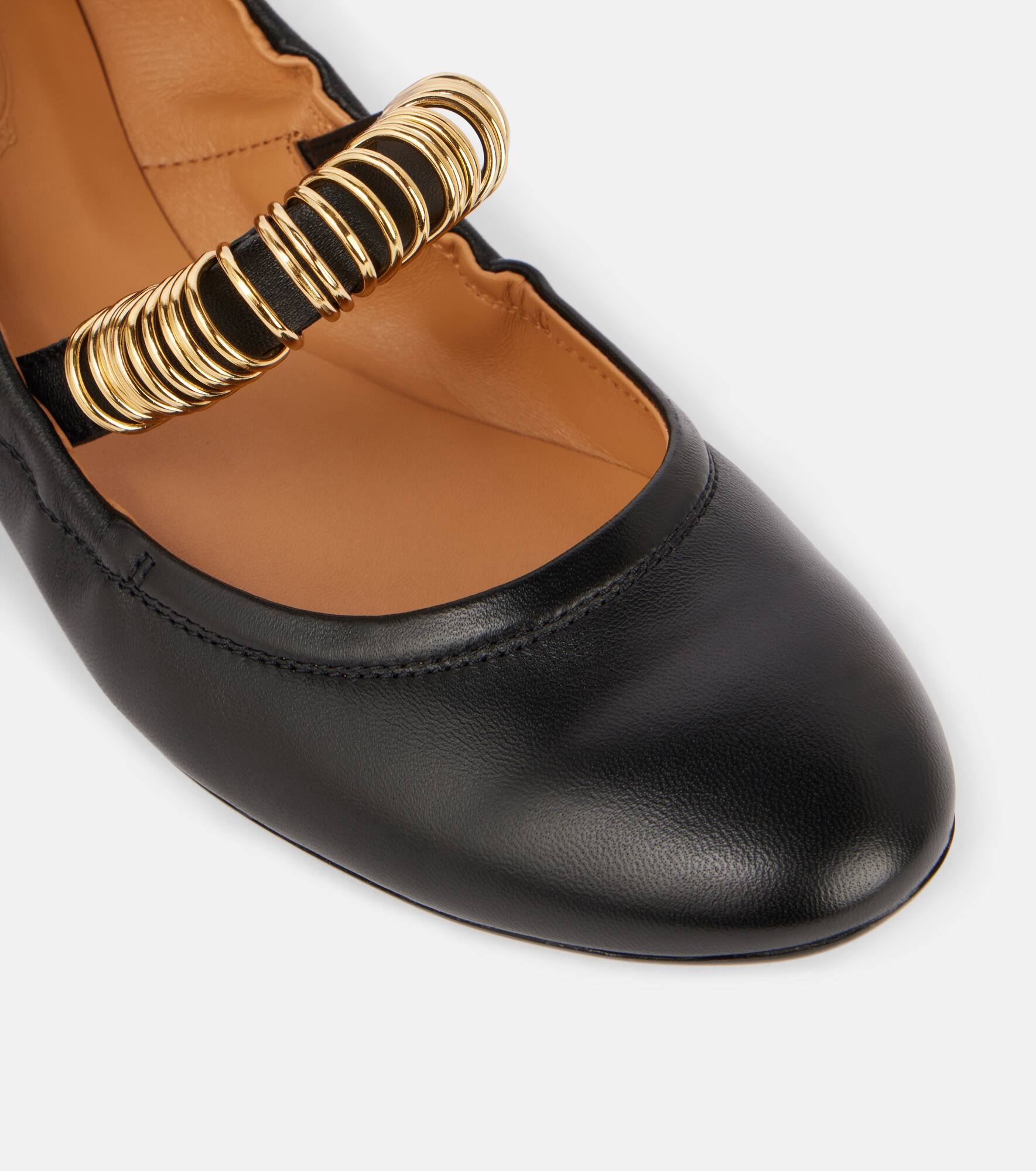 Embellished leather Mary Jane flats - 5