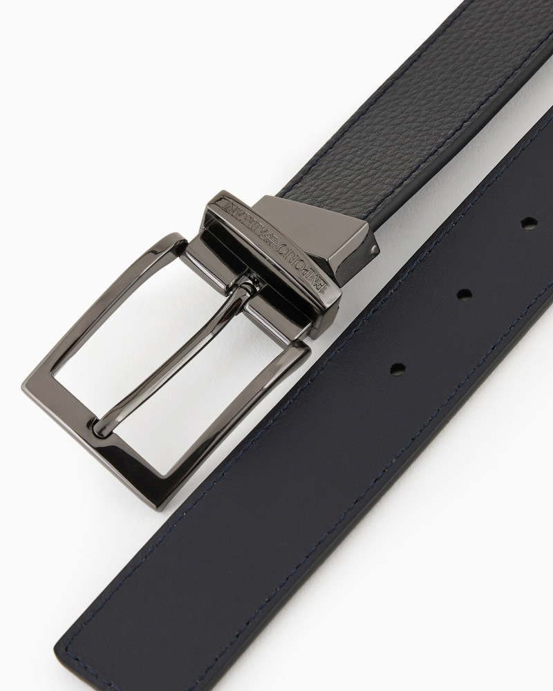EMPORIO ARMANI Palmellato-leather printed reversible belt outlook