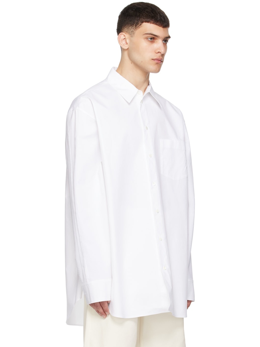 White Raw Edge Shirt - 2