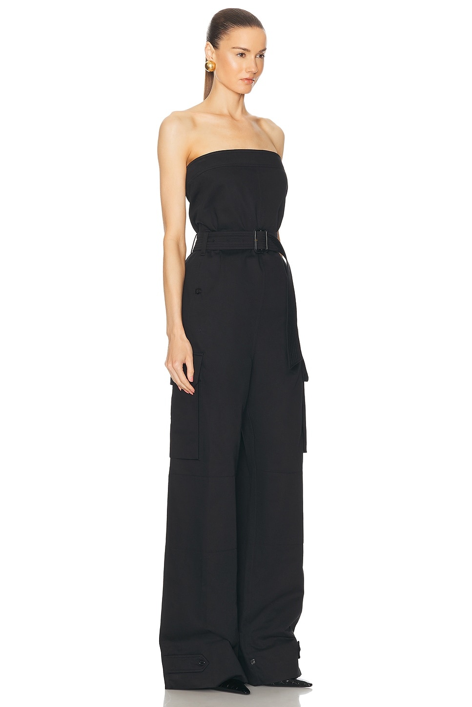 【関税・送料込み】SAINT LAURENT JUMPSUITS BEIGE COTTON SAINT LAURENT | Jumpsuit In Cotton Twill | Women | Beige