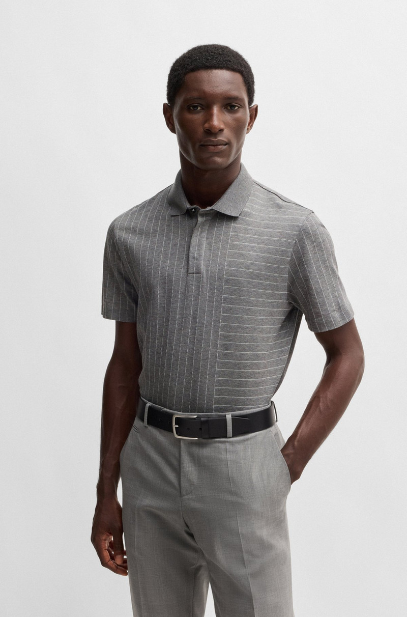 MERCERIZED-COTTON POLO SHIRT WITH MIXED STRIPES 2