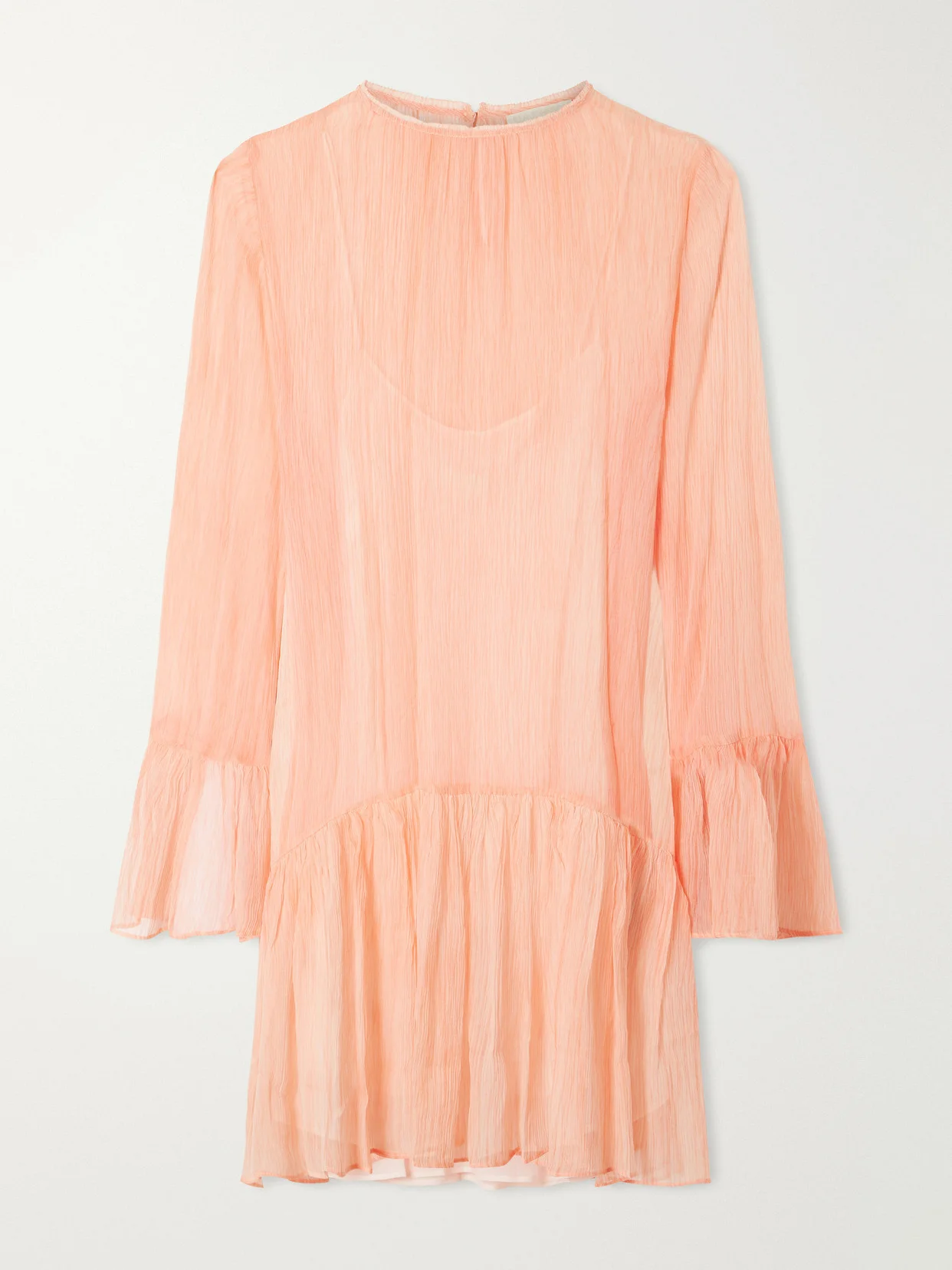 Emmeline Gathered Tiered Silk-chiffon Mini Dress - 1