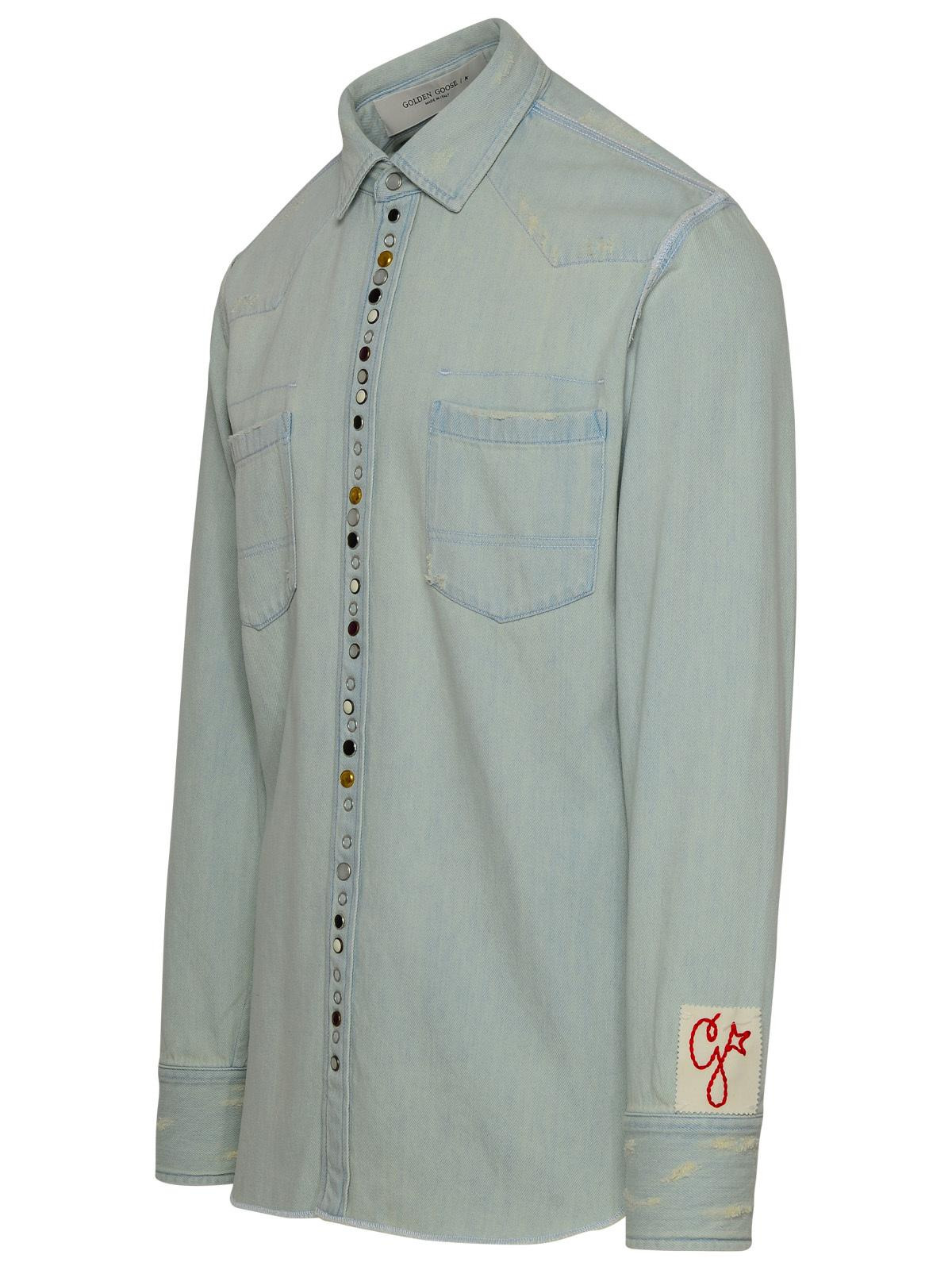 Golden Goose Light Blue Denim Shirt Men - 2