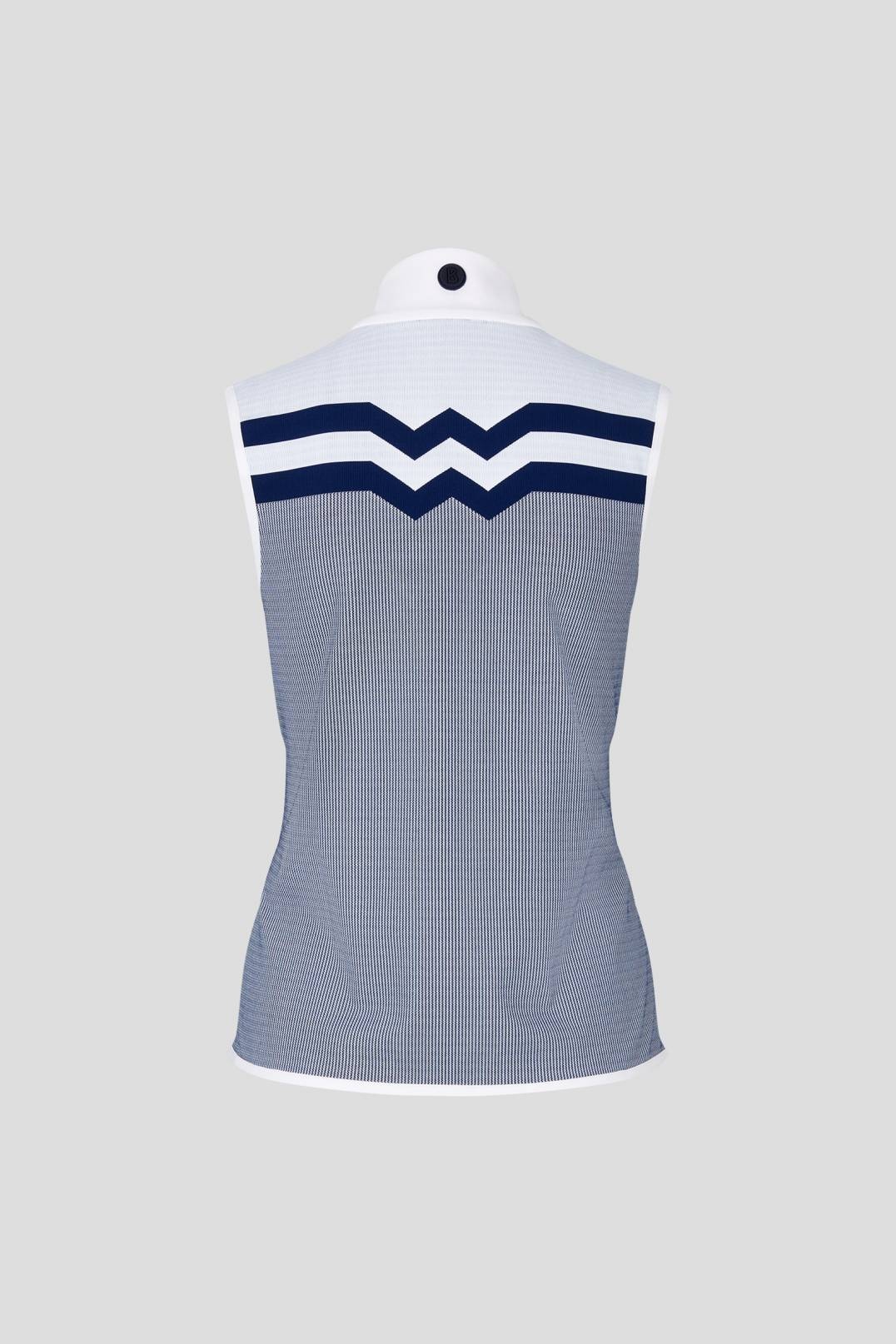 WANYA FUNCTIONAL WAISTCOAT IN WHITE/NAVY BLUE - 5
