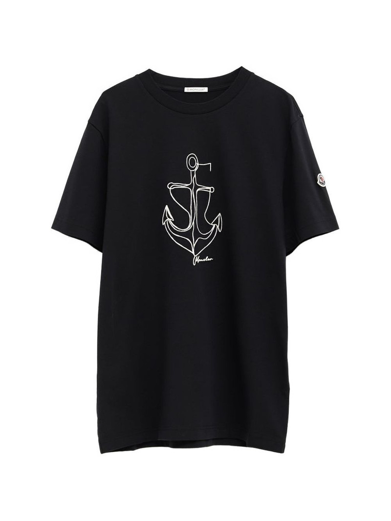 embroidered anchor crewneck t-shirt 1