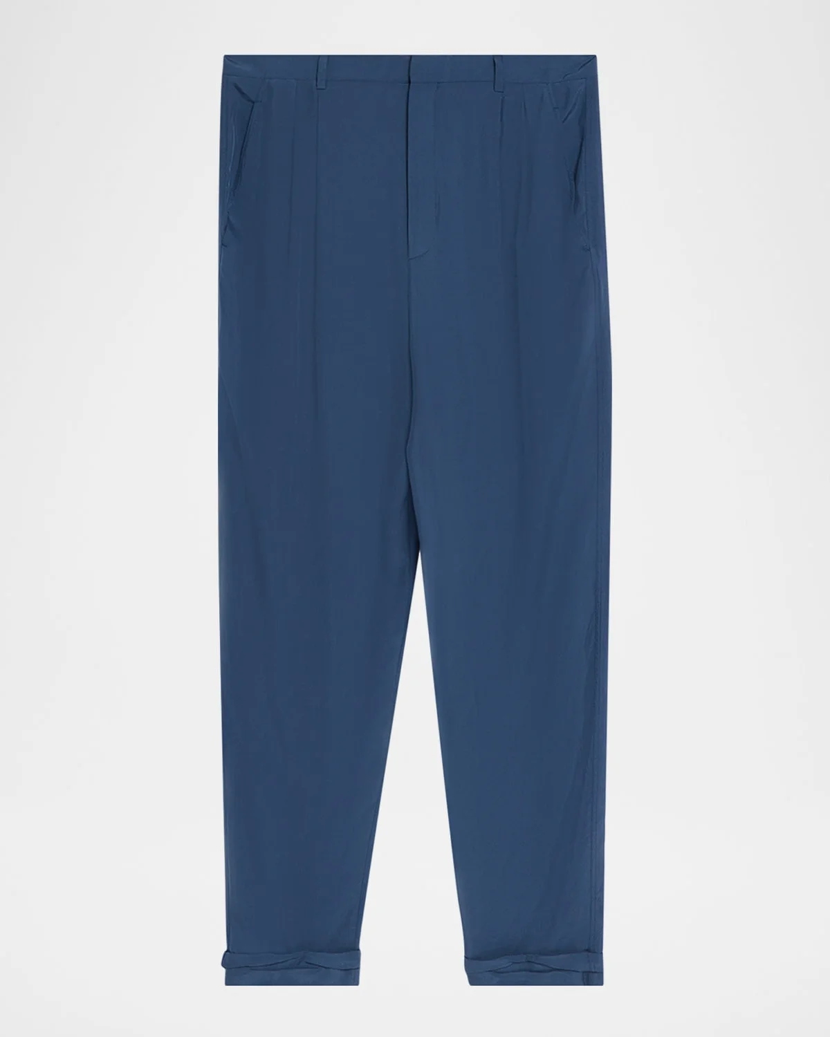 Men's Silk Habotai Pleated Trousers - 1