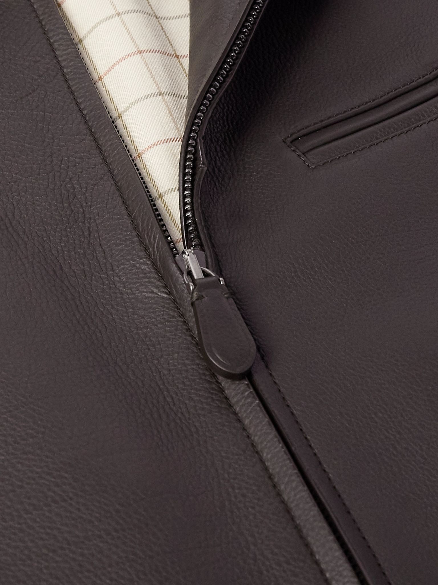 Gail Full-Grain Leather Jacket Dark brown - 4