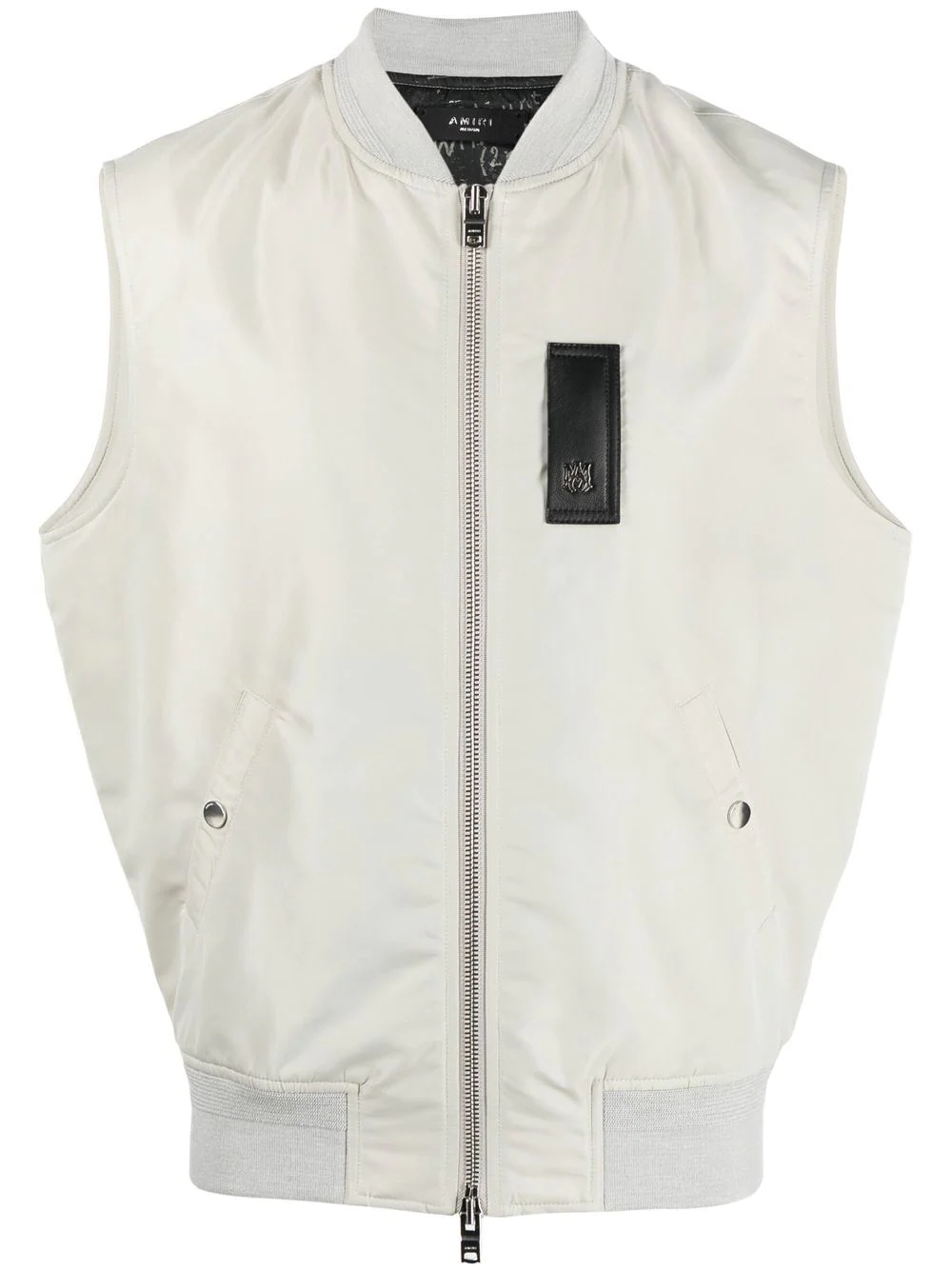 logo-patch zip-up gilet - 1