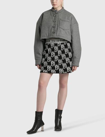 We11done DARK GREY PADDED OVERSIZED CROP WOOL JACKET outlook