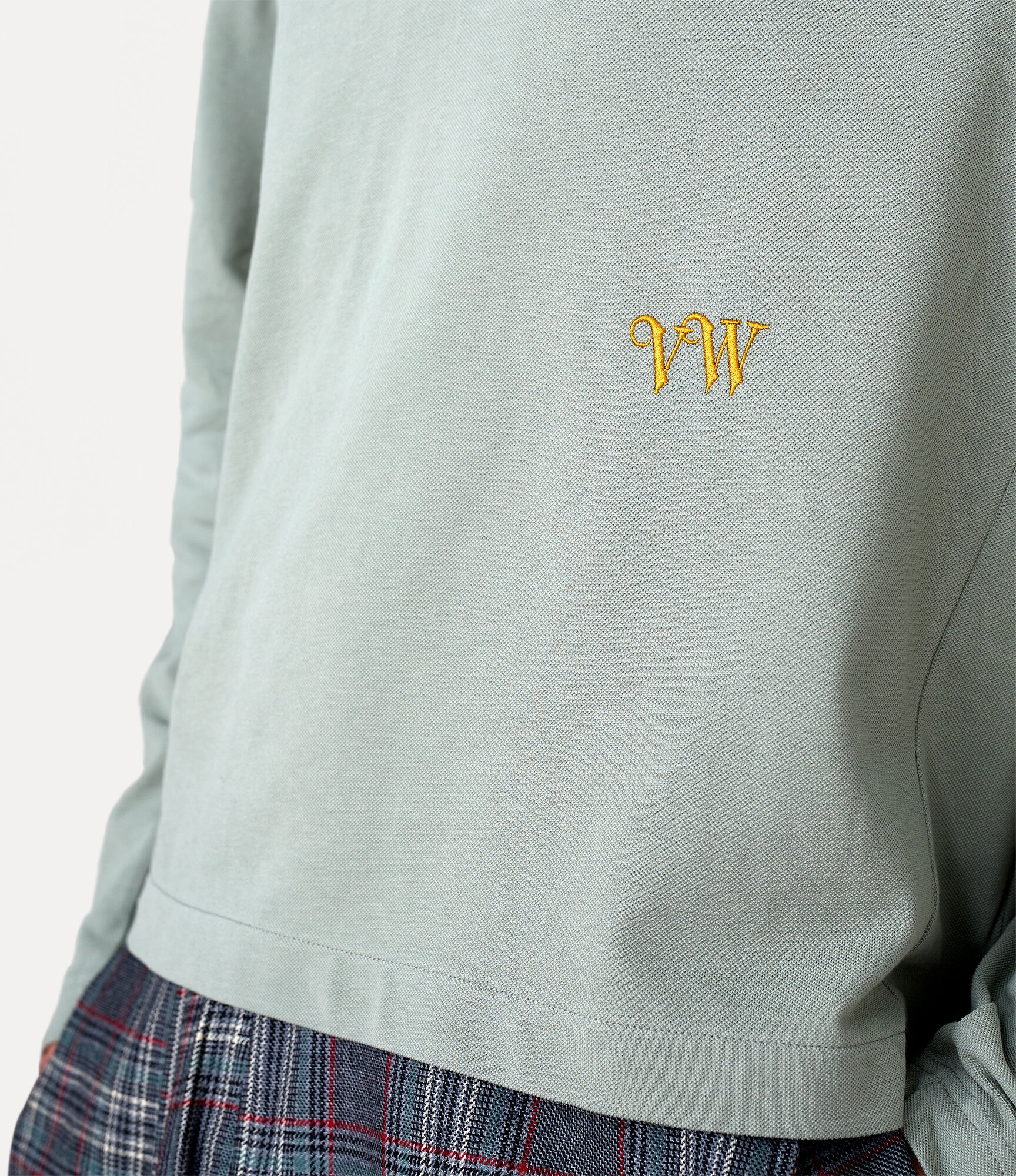 STRIPPED LONG SLEEVE CLASSIC POLO TOP - 4