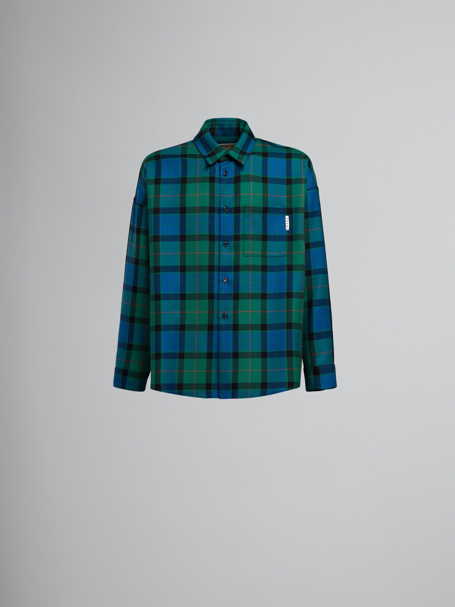 MULTICOLOR TARTAN WOOL SHIRT - 1
