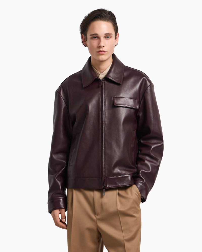 EMPORIO ARMANI BLOUSON IN PLONGE LAMBSKIN NAPPA LEATHER outlook