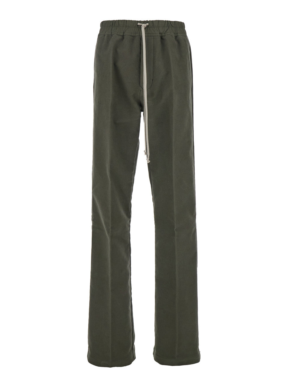 Rick Owens Men 'Dietrich' Green Pants With Elastic Waist And Wide Leg In Cotton Man - 1