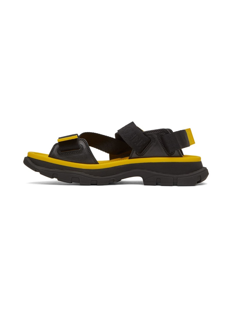 Black & Yellow Logo Webbing Sandals 3