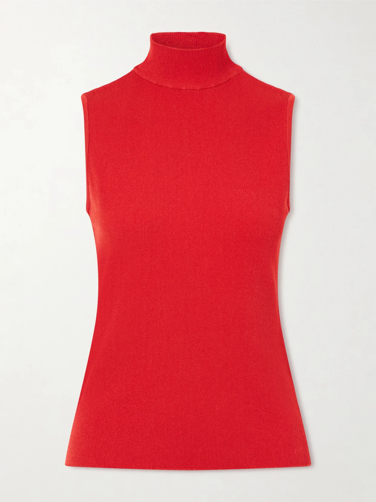 Ribbed-knit Turtleneck Top - 1