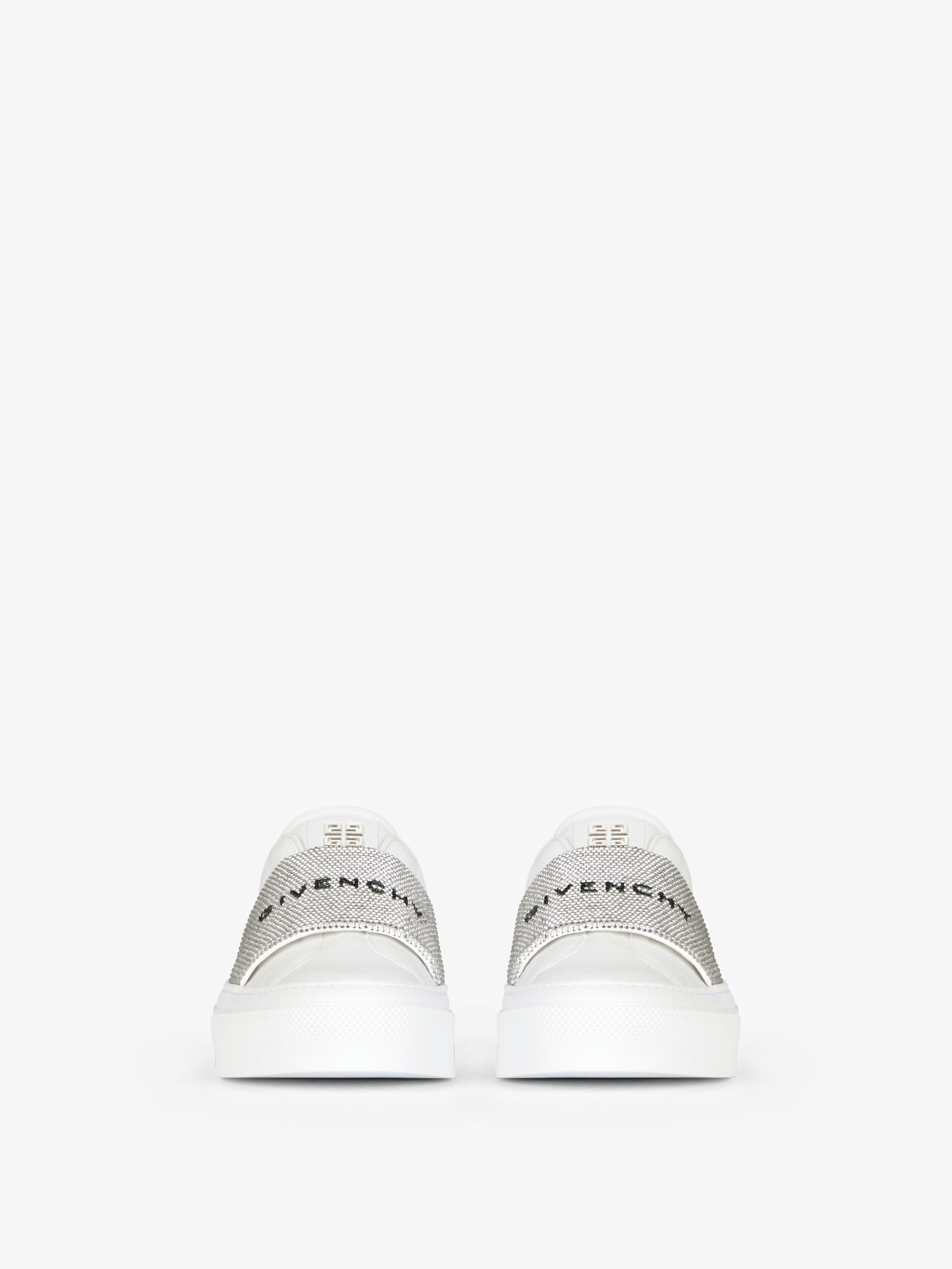 CITY SPORT SNEAKERS IN LEATHER WITH STRASS STRAP - 2