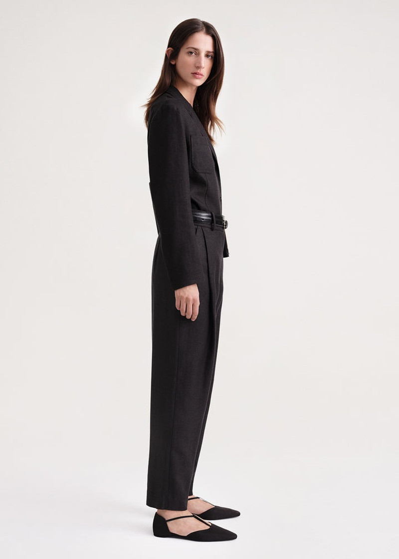 Deep pleat trousers charcoal melange 3