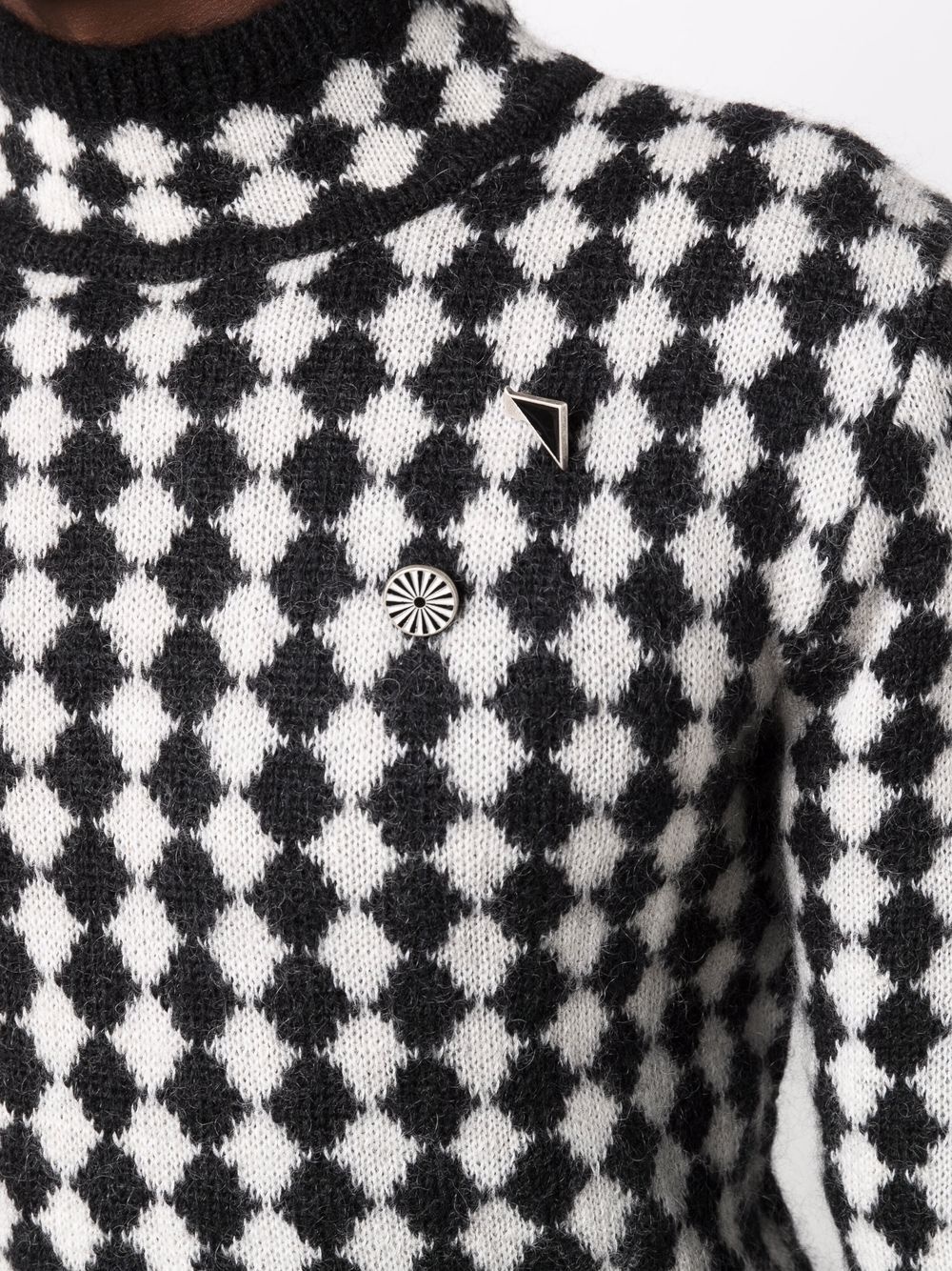 diamond-motif turtleneck jumper - 5