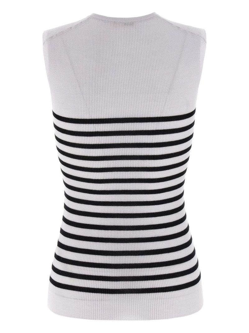 KHAITE striped sleeveless top outlook