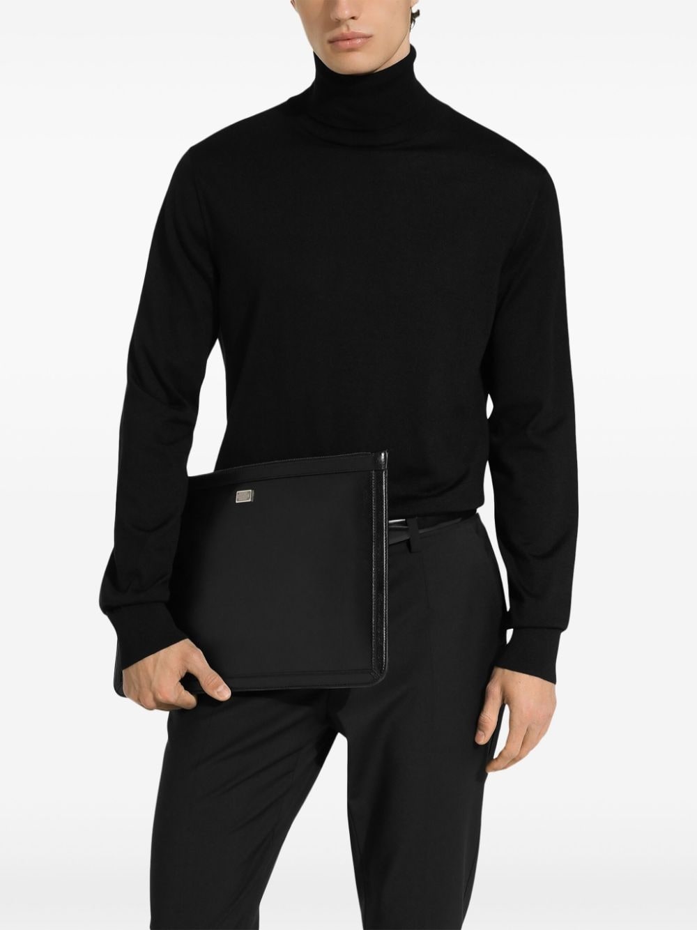 logo-plaque clutch bag - 2