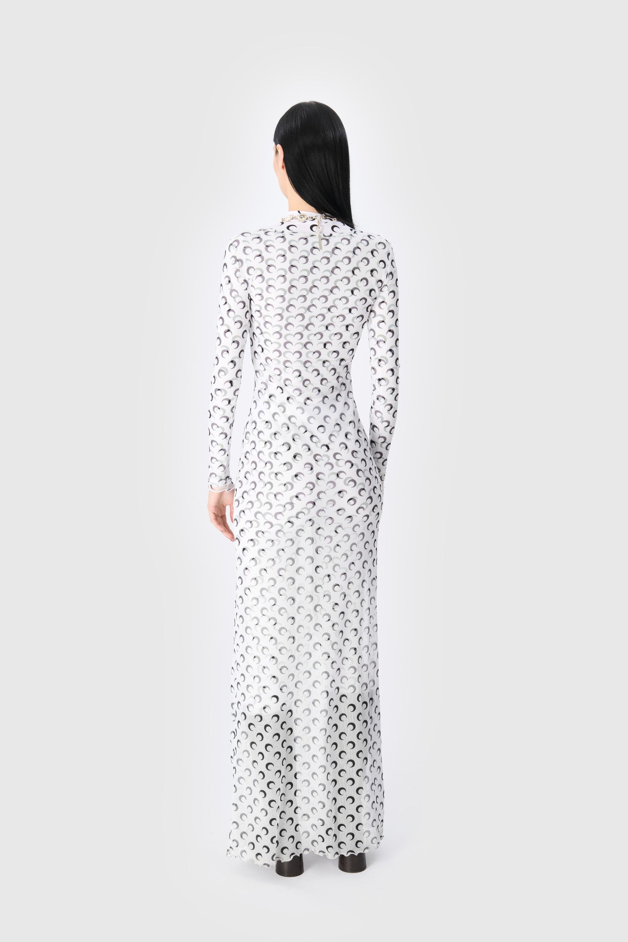 Moon Printed Mesh Panelled Dress - 6