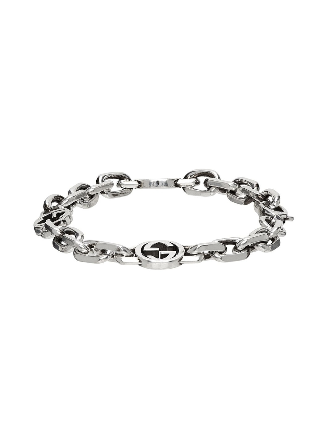 Silver Chain Interlocking G Bracelet - 3
