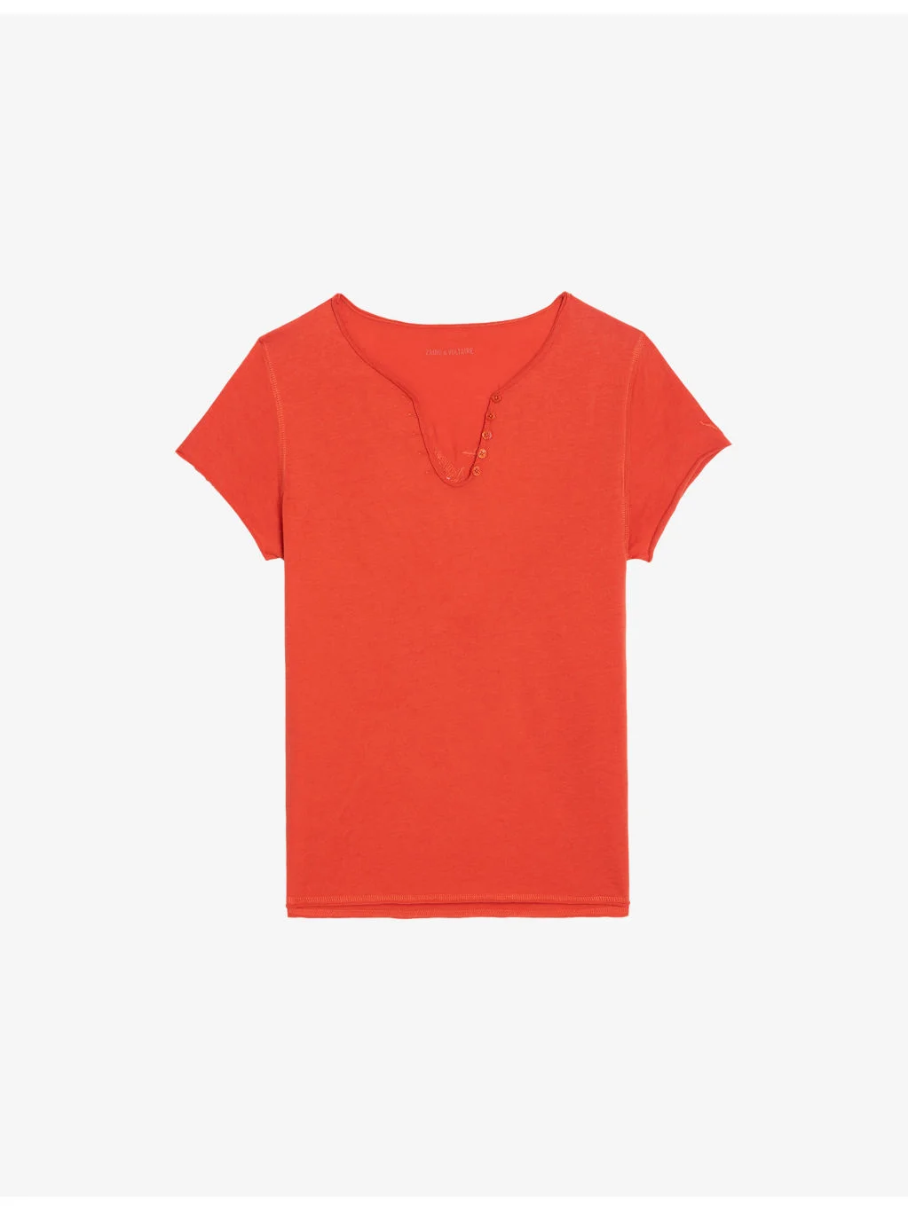 Henley Slogan-Embroidered Cotton T-Shirt - 1