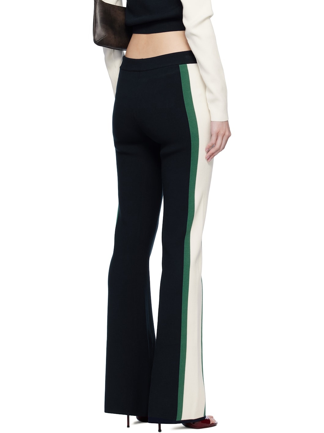 Navy & Off-White Racing Knit Lounge Pants - 3