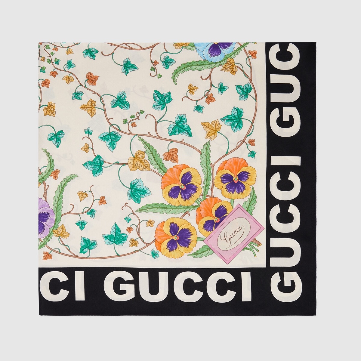 Floral print silk scarf - 2