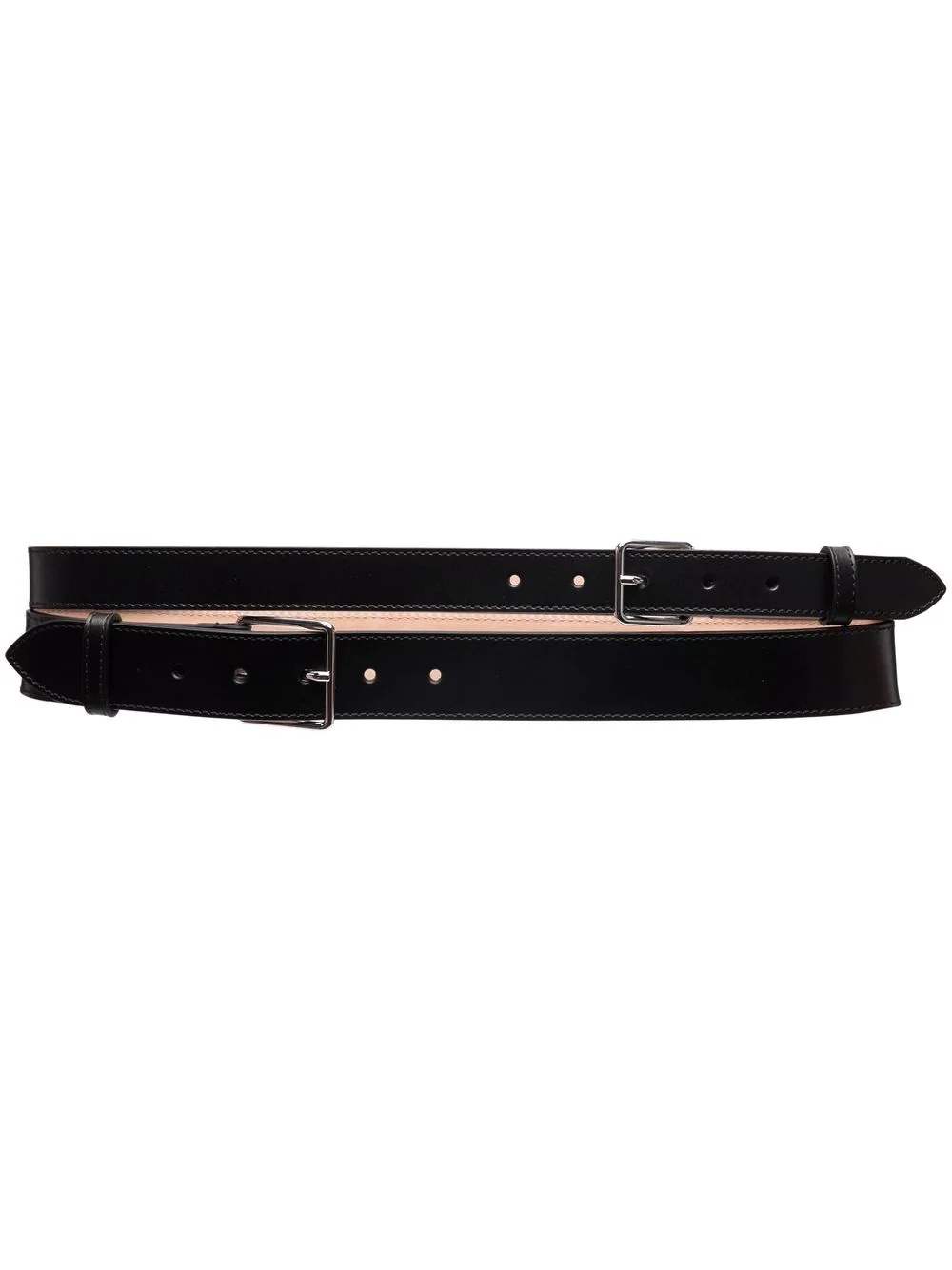 buckle-fastening leather belt - 1