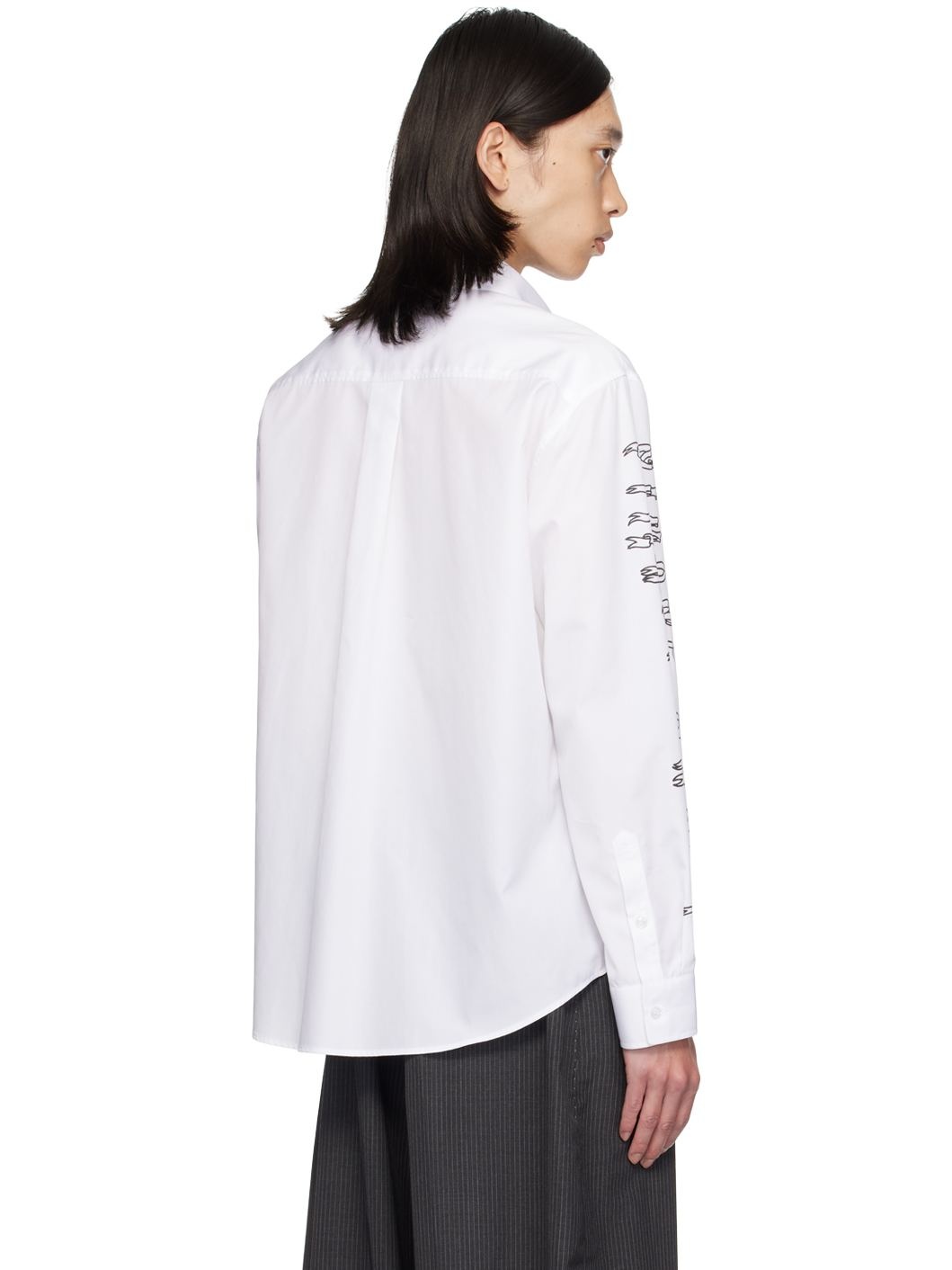 White Ribbon Logo Print Shirt - 3