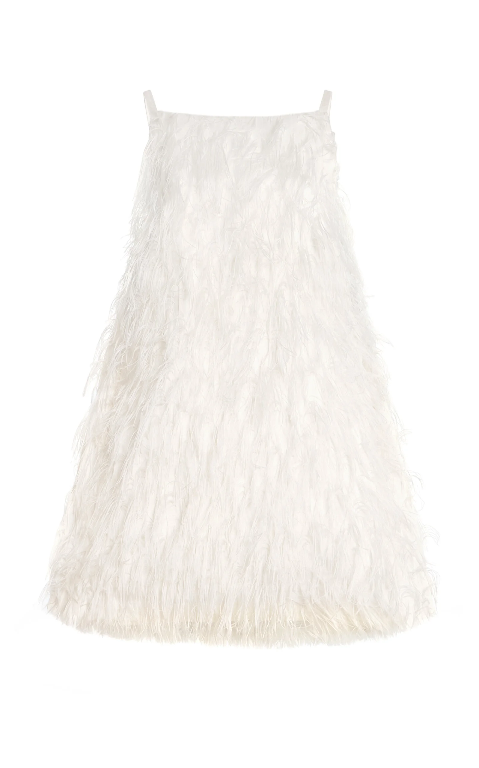 Kalla Feather-Embellished Mini Dress ivory - 1